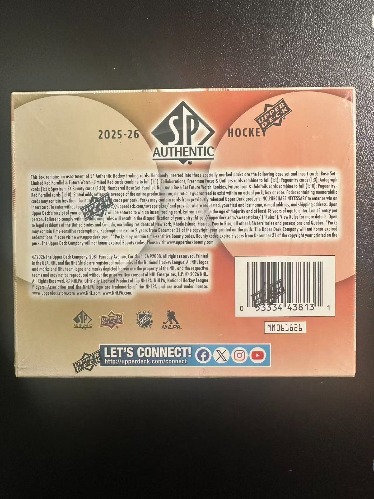 Upper Deck 2025-26 SP Authentic NHL Hockey Hobby Box