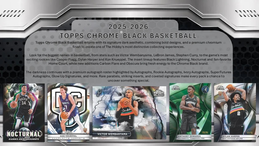 Topps 2025/26 Chrome Black Basketball Hobby Box
