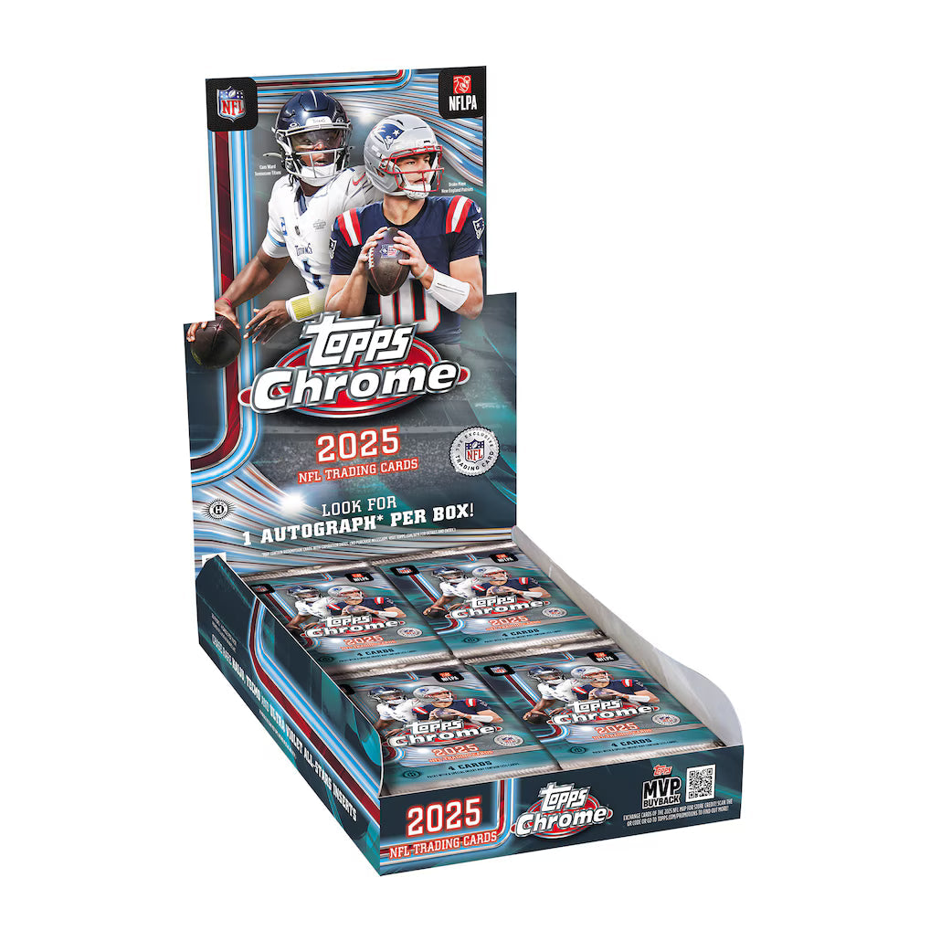 Topps 2025 Chrome Football Hobby Box, Pack of 1