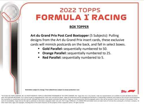 Topps 2022 Formula 1 Racing Hobby Box